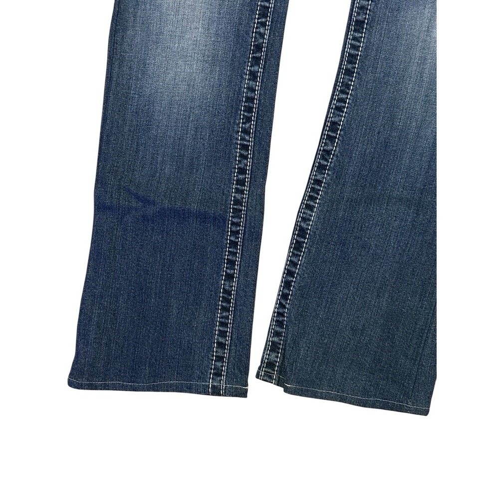 Miss Me Women's Light Wash Bootcut Jeans Low Rise Slim Fit Embellished WINGS 30 - Picture 5 of 10